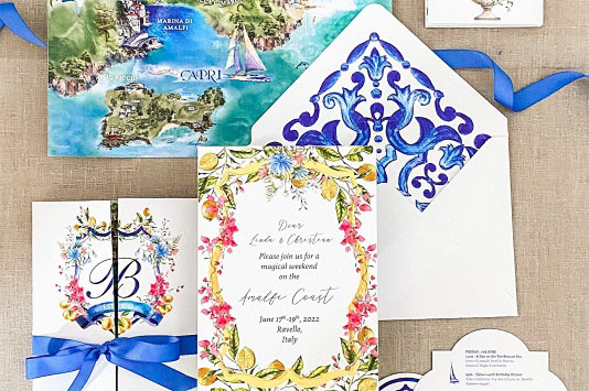 Wedding invitation using Conqueror laid white