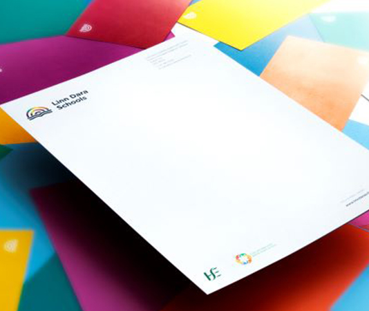 Linn Dara School letterhead Olin paper