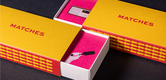 matches sample pink box