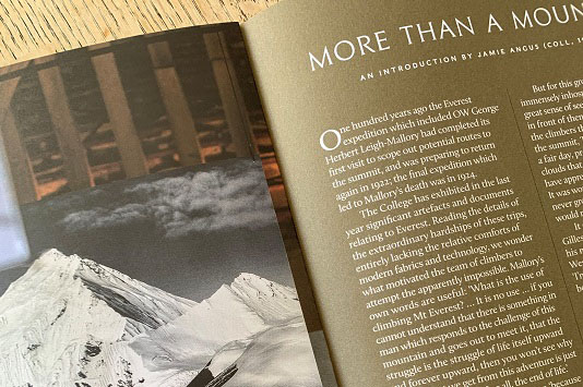 Wykeham Journal inside spread Olin Design Paper