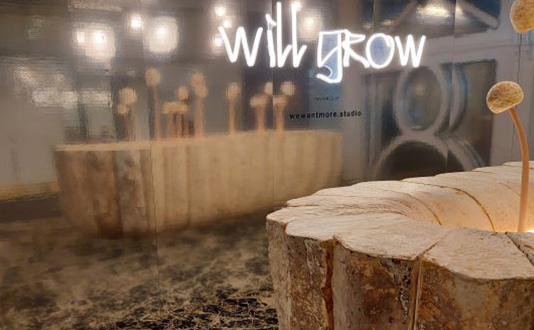 HIX Mush Room pop-up space created using Mycelium