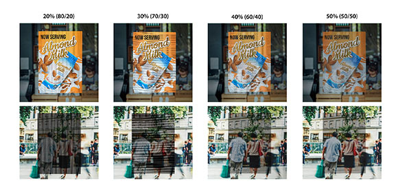 Contravision transparencies