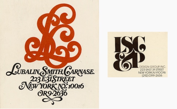 Logos du studio de design graphique d’Herb Lubalin entre 1967 et 1978.
