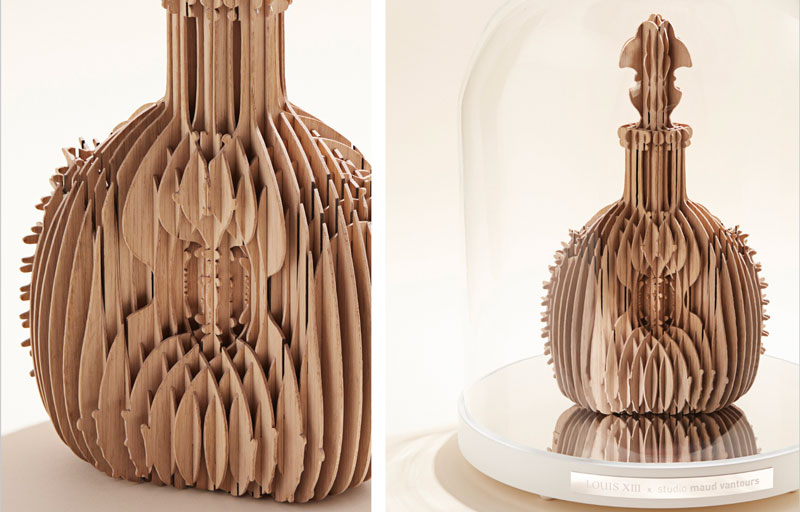 Houten cognacfles voor Louis XIII