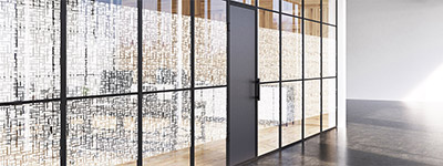 Cloison en verre décorée avec Coala Windows Decor