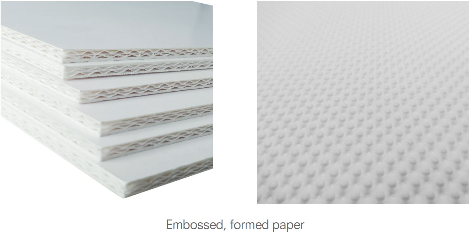 Panneau papier blanc avec noyau de papier gaufré