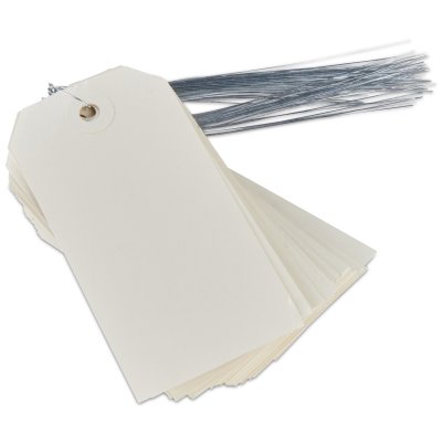 Etiquette americaine avec fil de fer- Papier velin blanc- Etiquette d'identification- Etiquette renforcee- Antalis