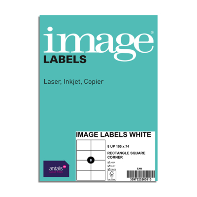Etiquettes Laser - Coins droits - etiquette Image- Etiquette Blanche format A4 - Antalis