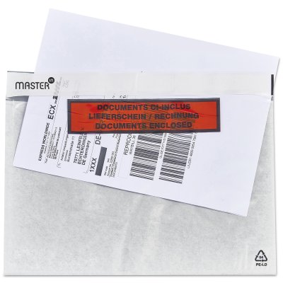 Pochette Porte;Document imprimee ;Master'in Performance; Pochette transparente adhesive d'expedition ;Antalis