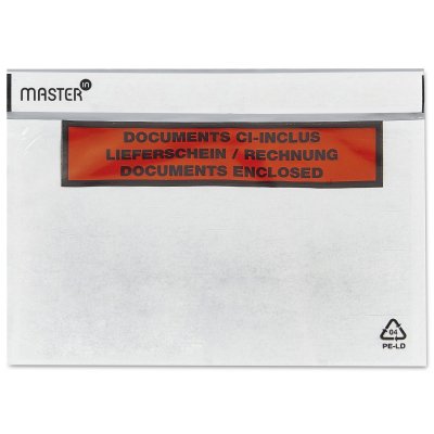 Pochette Porte;Document imprimee ;Master'in Performance; Pochette transparente adhesive d'expedition ;Antalis