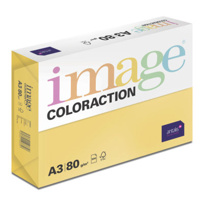 Papier Couleur Hawai/Jaune Intense A3 80 g/m² Image Coloraction