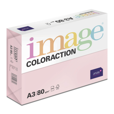 Papier Couleur Tropic/Rose Clair 80 g/m² A3 Image Coloraction