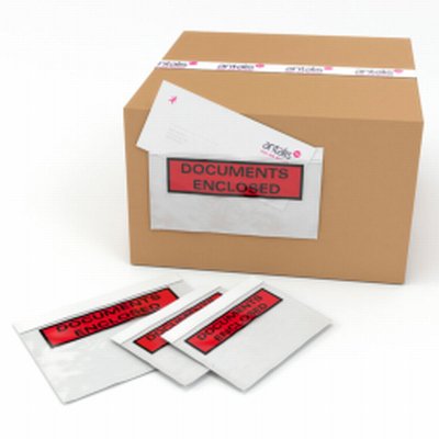 Pochette Porte-Document imprimee - Pochette transparente adhesive d'expedition -Antalis