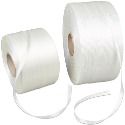 Feuillard Textile - Feuillard collé blanc