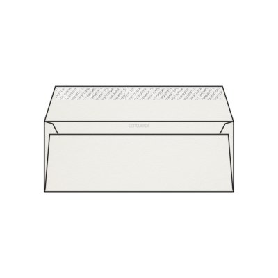 Enveloppe DL 110 x 220 mm sans bande sans fenêtre Conqueror Stonemarque gaufrage pierre, blanc, strip patte droite, 120g/m2 contient du coton