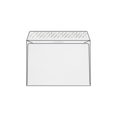 Enveloppe C5 162 x 229 mm sans bande sans fenêtre Conqueror vergé, vergé blanc glacier, strip, patte droite 120g/m2, contient du coton