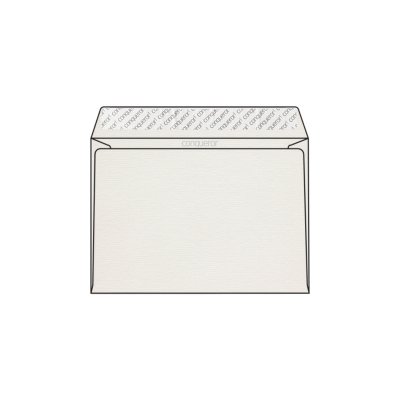 Enveloppe C5 162 x 229 mm sans bande sans fenêtre Conqueror vergé, vergé blanc, strip, patte droite, 120g/m2 contient du coton