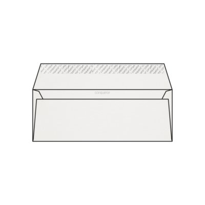 Enveloppe DL 110 x 220 mm sans bande sans fenêtre Conqueror Wove, vélin blanc glacier, strip, patte droite 120g/m2