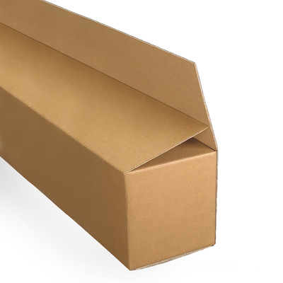 Caisse longue ouverture grand côté rabats recouvrants