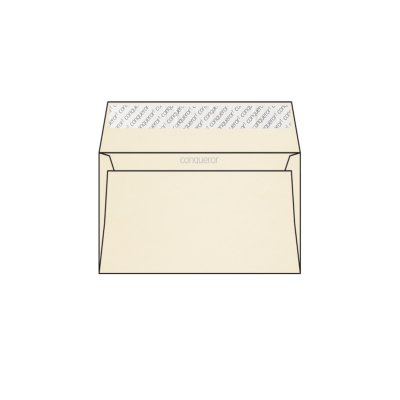 Enveloppe C6 114 x 162 mm sans fenêtre Conqueror Wove, vélin, crème, strip patte droite, 120g/m2