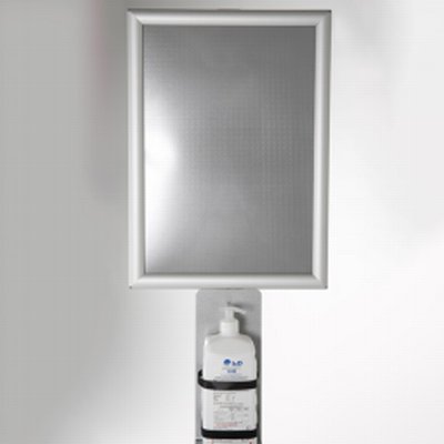 Distributeur de gel hydroalcoolique avec panneau d'information A3 - Antalis