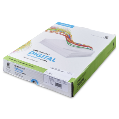 Etiquette adhesives permanentes- UPM Raflatac Lasergloss HS- Impression laser toner - Antalis