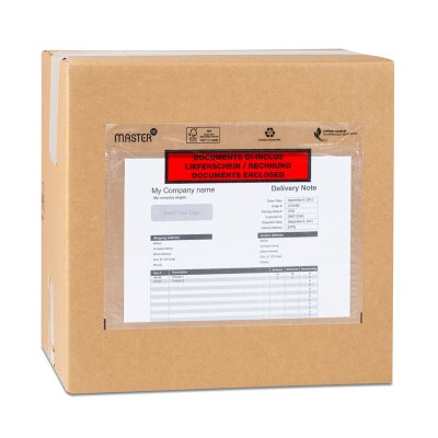 Pochette Porte-Document Master'in Performance Transparent Imprimé rouge et noir 140 mm x 175 mm - Plié en 2