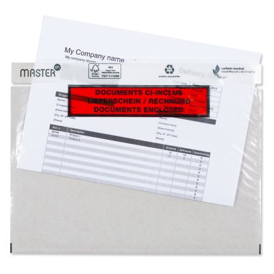 Pochette Porte-Document Master'in Performance Transparent Imprimé rouge et noir 140 mm x 175 mm - Plié en 2