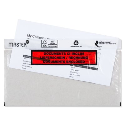 Pochette Porte-Document Master'in Performance Transparent Imprimé rouge et noir 140 mm x 240 mm - Plié en 3
