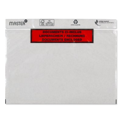 Pochette Porte-Document Master'in Performance Transparent Imprimé rouge et noir 140 mm x 175 mm - Plié en 2