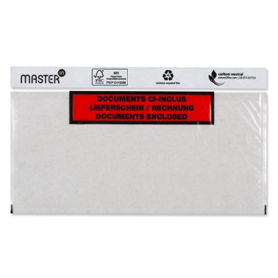 Pochette Porte-Document Master'in Performance Transparent Imprimé rouge et noir 140 mm x 240 mm - Plié en 3