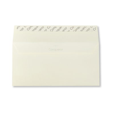 Enveloppe DL Conqueror Wove Cream 120g/m², avec fourreau Boîte de 500 pièces