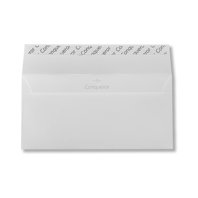 Enveloppe DL Conqueror Wove Brilliant White 120g/m², avec fourreau Boîte de 500 pièces