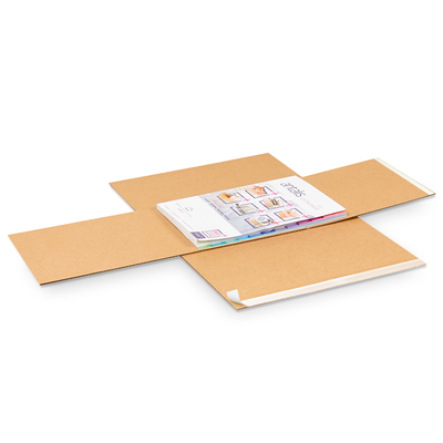Étui pivot brun 240 x 180 x 60 mm avec bandes adhésives