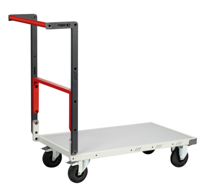 Chariot FIMM flat-pack dossier repliable 850 x 500 mm plateau mélaminé roues caoutchouc 250 kg