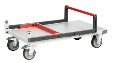 Chariot FIMM flat-pack dossier repliable 850 x 500 mm plateau mélaminé roues TPE 250 kg