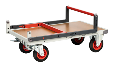 Chariot FIMM flat-pack dossier repliable 850 x 500 mm plateau médium roues caoutchouc 400 kg