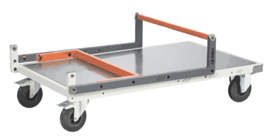 Chariot FIMM flat-pack dossier repliable 850 x 500 mm plateau tôle roues caoutchouc 250 kg