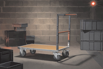 Chariot FIMM flat-pack dossier repliable 1000 x 600 mm plateau médium roues TPE 400 kg