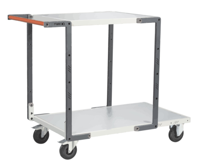 Servante FIMM flat-pack 2 plx mélaminé 1 pl. 1000 x 600 mm et 1 pl. 700 x 600 mm roues cc 250 kg