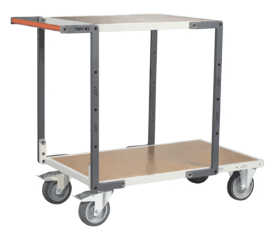 Servante FIMM flat-pack 2 plateaux médium 1 pl. 1000 x 600 mm et 1 pl. 700 x 600 mm roues TPE 400 kg