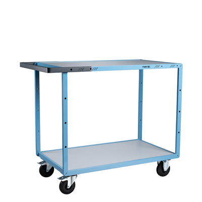 Servante mécano-soudée 2 plateaux mélaminé, 1000 x 600 mm, roues CC, 250 kg