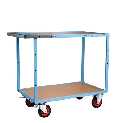 Servante mécano-soudée 2 plateaux médium, 1000 x 600 mm, roues CC, 400 kg