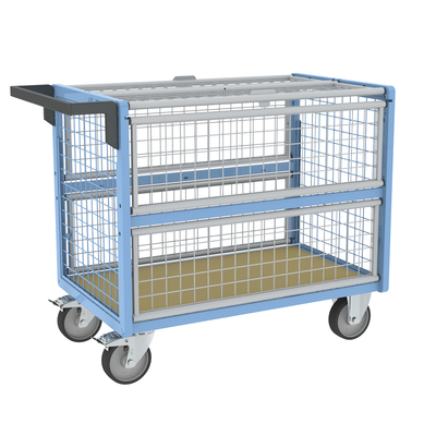 Chariot conteneur grillagé avec toit FIMM, 1000 x 600 mm, 500 kg