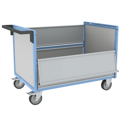 Chariot conteneur PP alvéolaire sans toit FIMM, 1200 x 800 mm, 500 kg