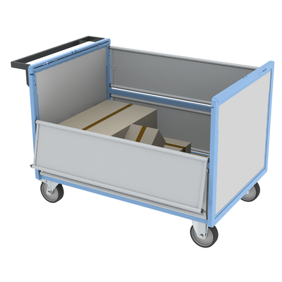 Chariot conteneur PP alvéolaire sans toit FIMM, 1200 x 800 mm, 500 kg