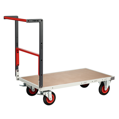Chariot monté dossier repliable 1000 x 600 mm plateau médium roues caoutchouc 400 kg, FIMM