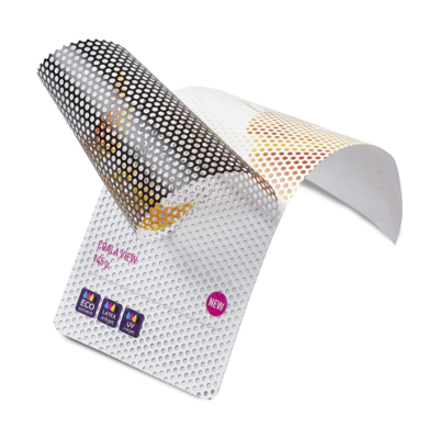 Adhésif microperforé brillant Coala View Blanc Impression : solvant/Latex/UV 40% Perforation 1372 mm x 50 m