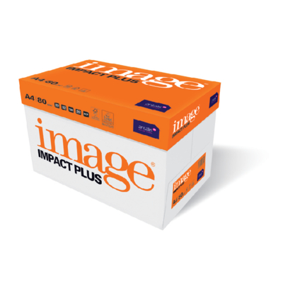 Papier copieur Image Impact Plus- A4 - 80g - FSC - carton vu de droite- Antalis
