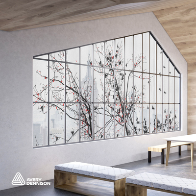 Avery Squid - Tissu adhésif polyester, effet textile, pour décoration et occultation élégante de vitrages